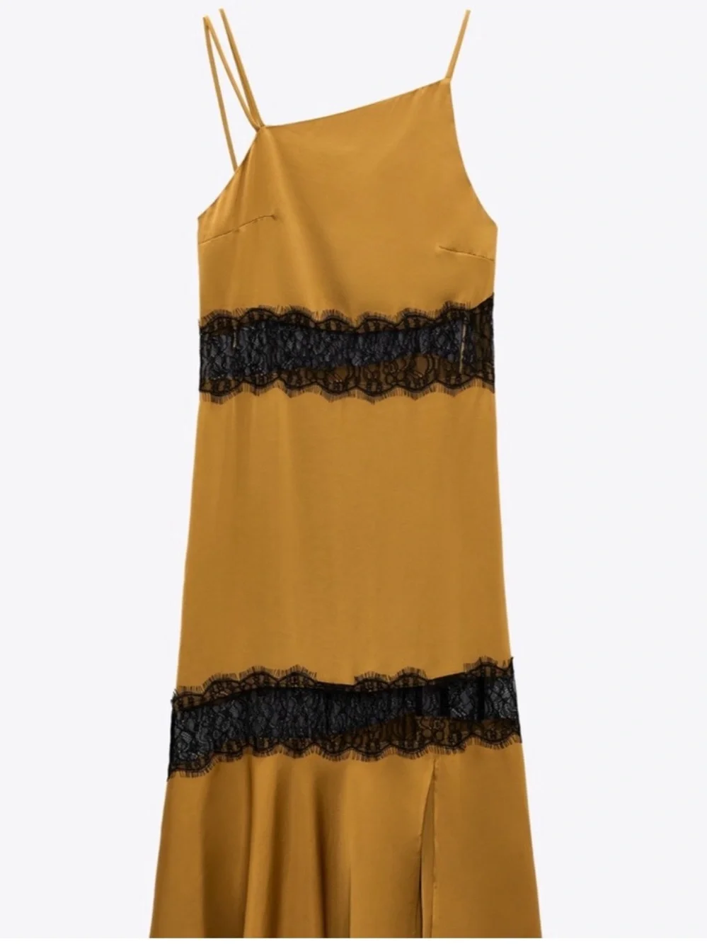 Zara Combination Slip Dress XS Satin & Lace